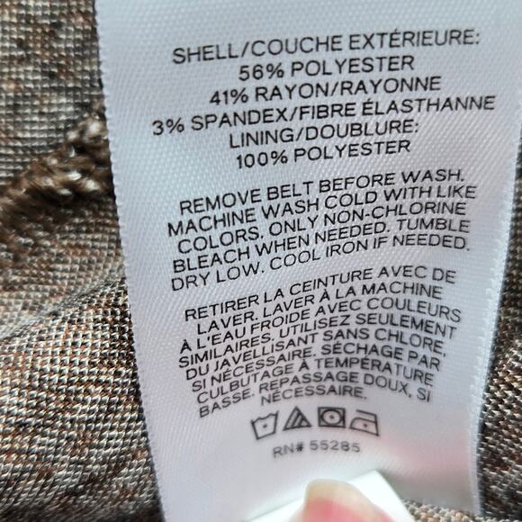 Express Women's Dress XS Extra Small Brown Checked Sleeveless Misses Size 0 2 - Picture 4 of 6